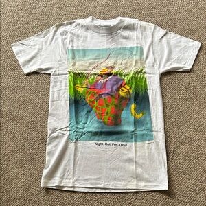 Vtg 80s 90s Wild Oats Colorful Fishing Art TP Speer shirt sz M